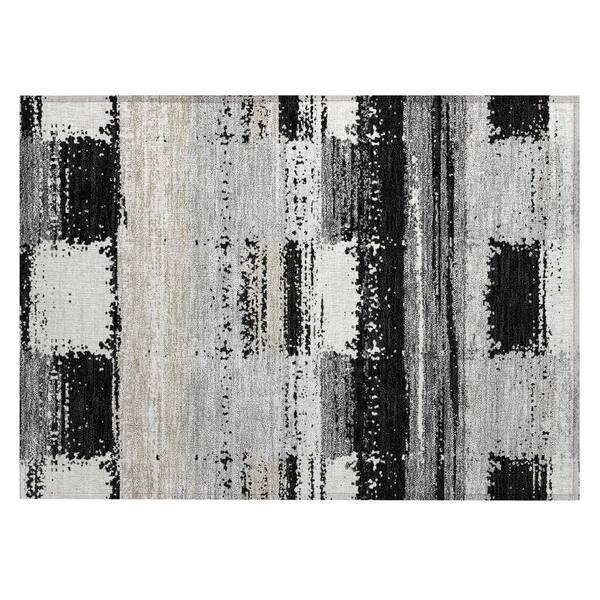 Chantille Machine Washable Indoor/Outdoor Abstract ACN2772 Black 2 ft. x 3 ft. Accent Rug