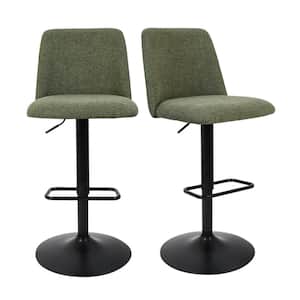 Bruno Green Adjustable 24"-32" Seat Height High Back Bar Stool (Set of 2) (17 in. W x 32-44 in. H)