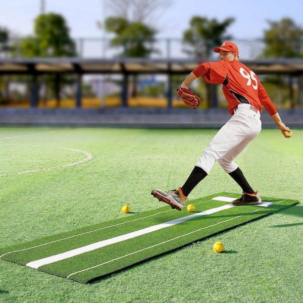 Tapis De Lancement Softball 10x3 Pieds – Monticule Avec Caoutchouc – Antidérapant Et Pliable