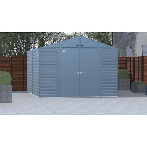 Select 10 ft. W x 14 ft. D Blue Grey Metal Shed 129 sq. ft.