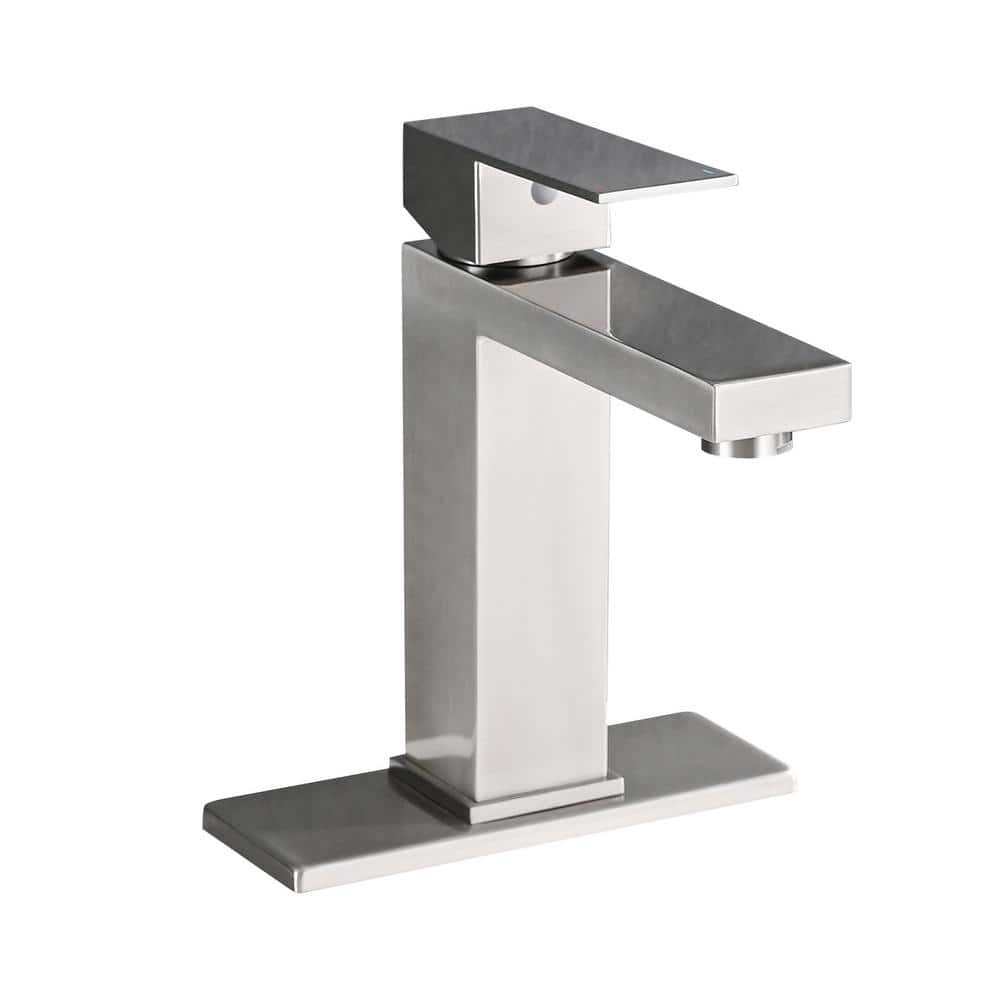 1-Piece Handle Single Hole Bath Hardware Set Sink Faucet with Mounting Hard