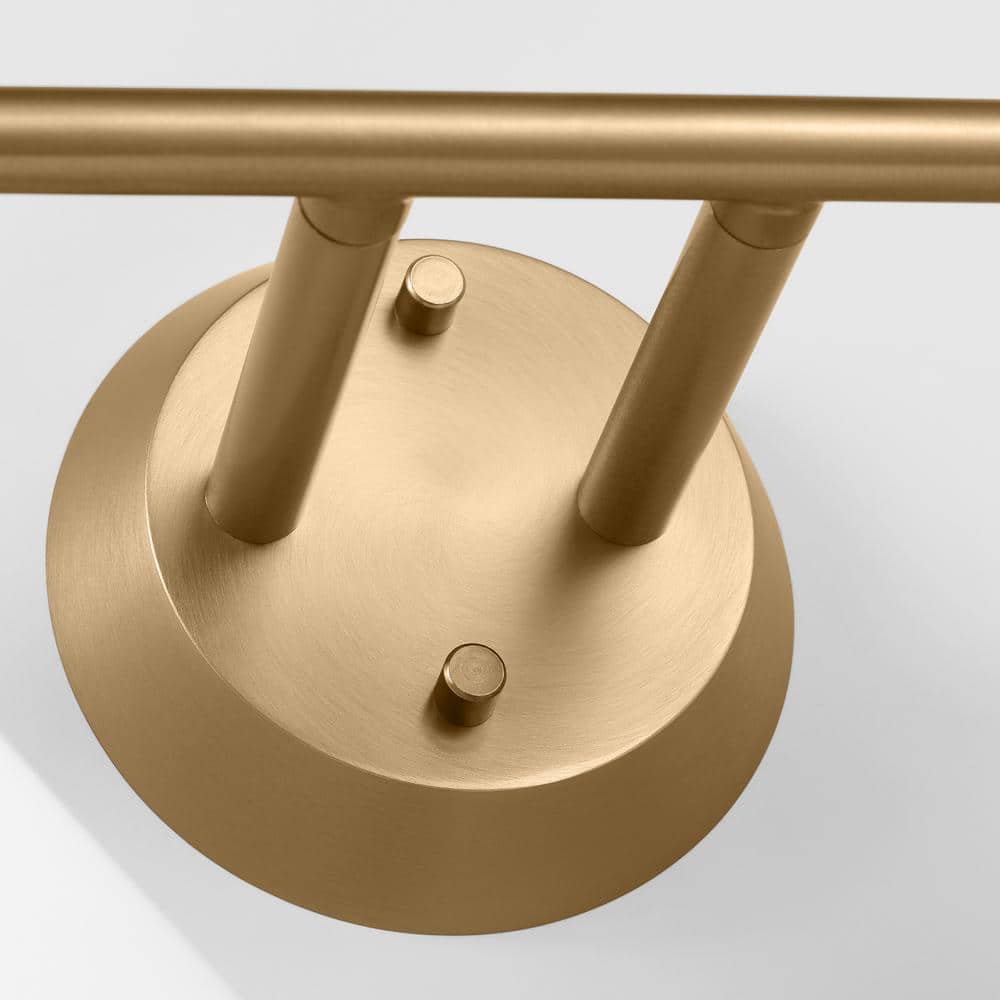 Satin Brass and Etched Glass 4-Light Vanity Fixture
