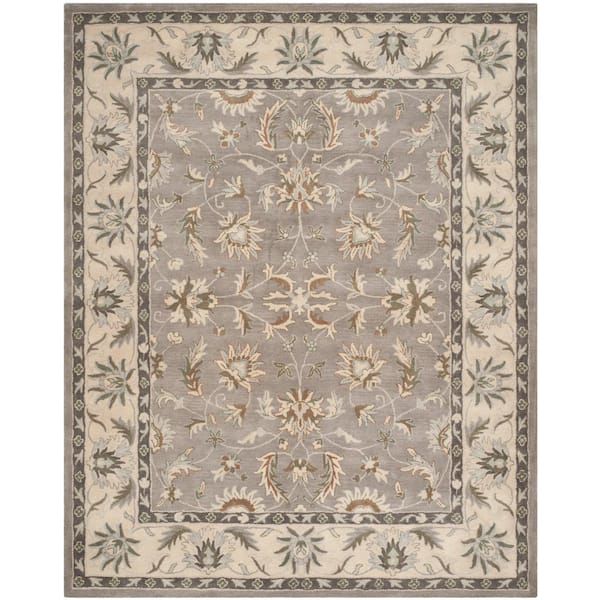 SAFAVIEH Heritage Gray/Beige 8 ft. x 10 ft. Border Area Rug