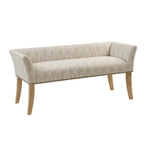 Antonio Taupe Multi Flared Arms Accent Bench 23 in. H x 49.5 in. W x 19.25 in. D