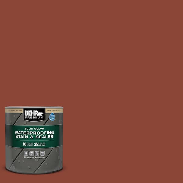 BEHR PREMIUM 1 qt. #SC-330 Redwood Solid Color Waterproofing Exterior Wood Stain and Sealer
