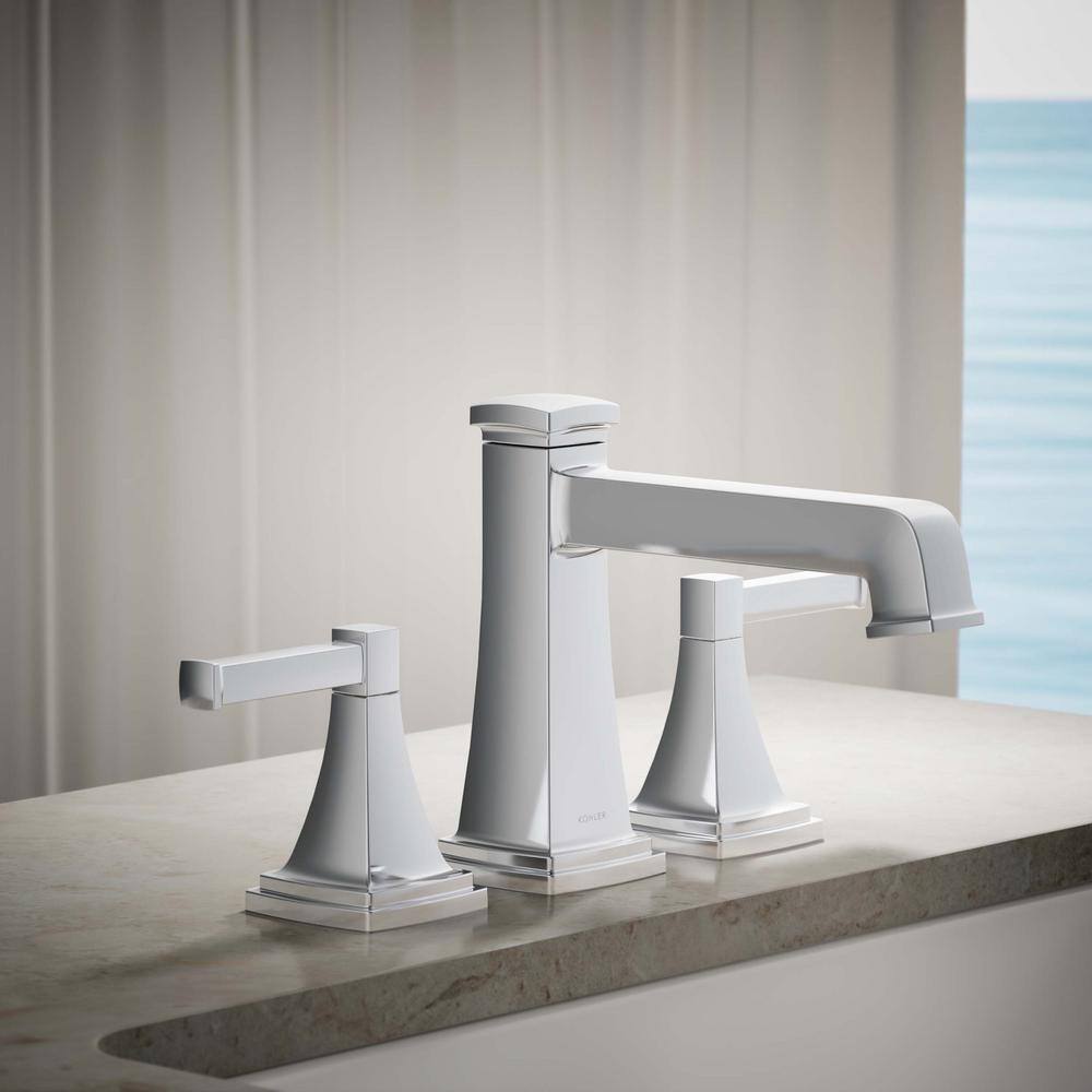 Polished Chrome Deck Mount Bath Faucet with Knob Handles