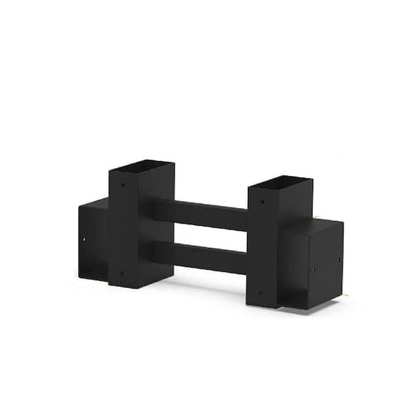 13 in. W Black Outdoor Adjustable Firewood Rack, Set of 2