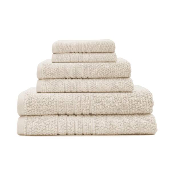 Lintex Softee 6-Piece Creme Solid Cotton Bath Towel Set
