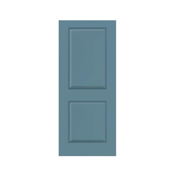 30 in. x 80 in. Dignity Blue Stained Composite MDF 2 Panel Interior Barn Door Slab
