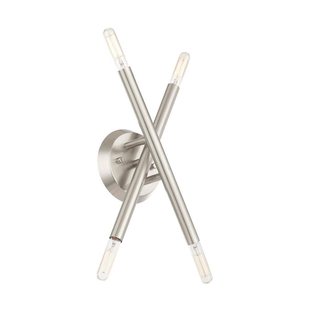 Soho Brushed Nickel 4-Light Asymmetrical Wall Sconce
