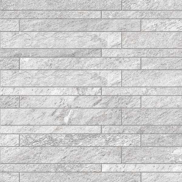 Corso Italia Alpe Graphite 12 in. x 12 in. Quartzite Stone Look Porcelain Mosaic Tile (9.70 sq. ft./Case)