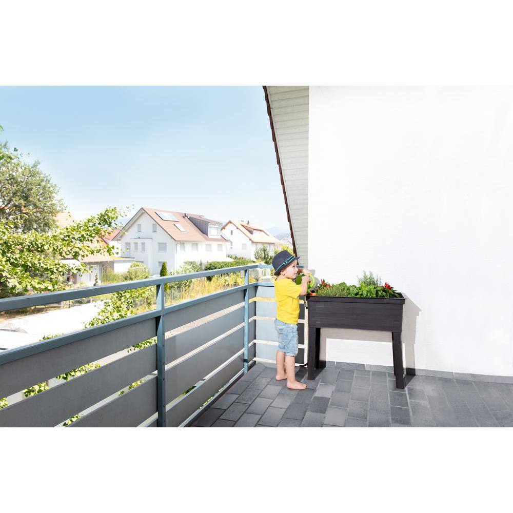 Urban Black Polypropylene Elevated Balcony Planter Box