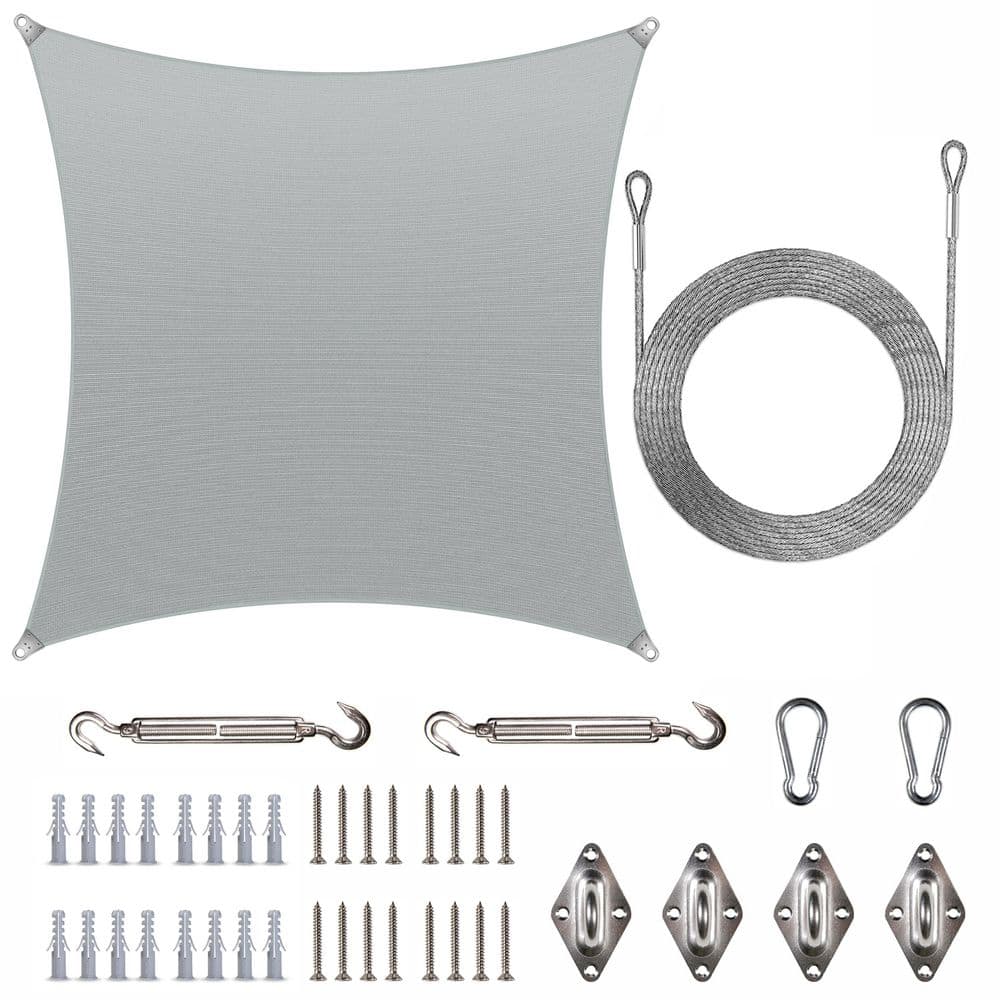Super Ring 16 ft. x 24 ft. Sun Shade Sail with Hardware Kit and Cables-Grey price history on PriceWatchPro