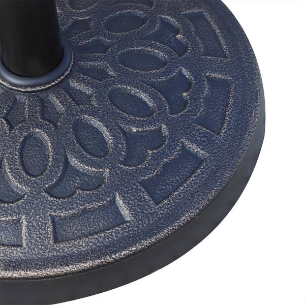 25 lbs round patio umbrella base 17 in. 25 lbs. Round Patio Umbrella Base in Bronze, Stand Market Parasol  Holder with Beautiful Pattern UUW2225141425