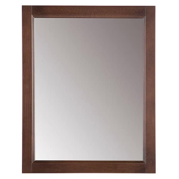 Glacier Bay Chelsea 22 in. W x 27 in. H Rectangular Wood Framed Wall Bathroom Vanity Mirror in Cognac