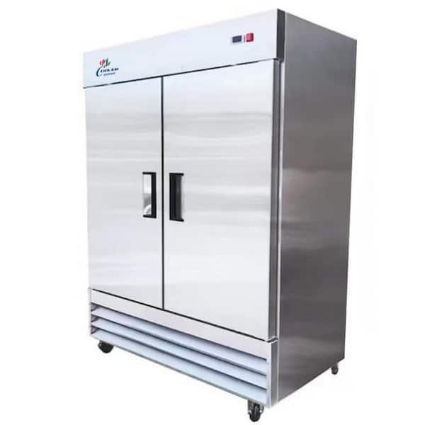 54 in. W 47 cu. ft. NSF Auto Defrost 2-Door Commercial Reach In Upright Freezer in Stainless Steel