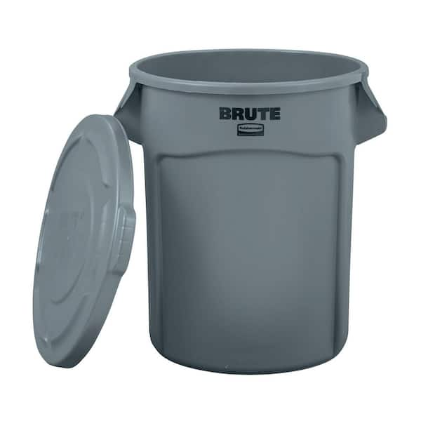 BRUTE 44 Gal. Grey Vented Plastic Outdoor Trash Can For Restaurants/Offices/Warehouses/Commercial Environments