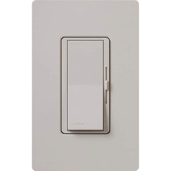 Beige Diva Dimmer Switch for 0-10V LED/Fluorescent Fixtures, Single-Pole or 3-Way, No Power Pack Required, Taupe