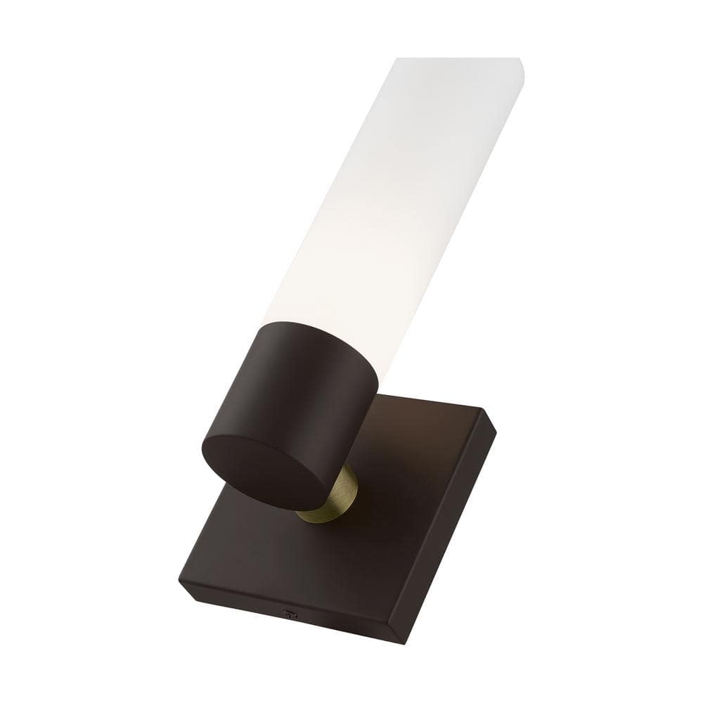 Aero Cylinder Sconce in Antique Brass and Bronze Finish