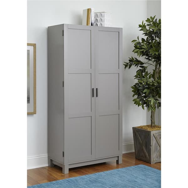Altra Furniture Carver 64 in. Gray/Sonoma Oak Storage Cabinet