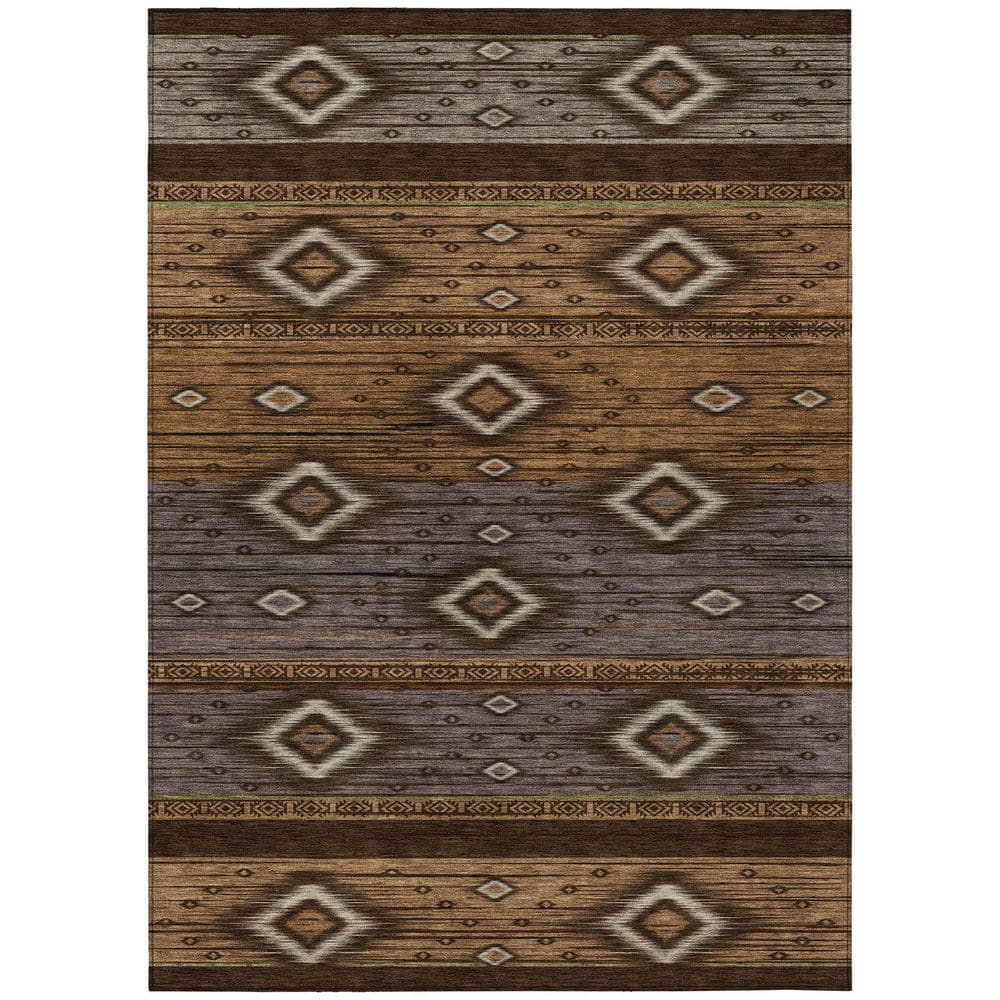 Chantille Machine Washable Indoor/Outdoor Abstract ACN1943 Chocolate 8 ft. x 10 ft. Area Rug price history on PriceWatchPro