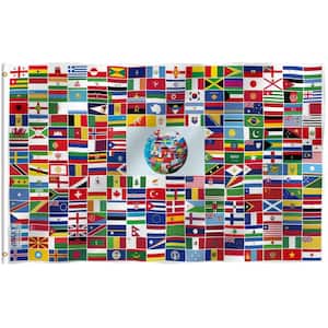 Fly Breeze 3 ft. x 5 ft. Polyester Global World Flag 216 International Country Flags
