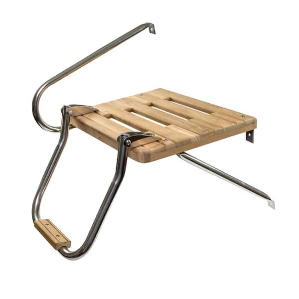 Whitecap Teak Swim Platform with Ladder for Boats with Outboard Motors