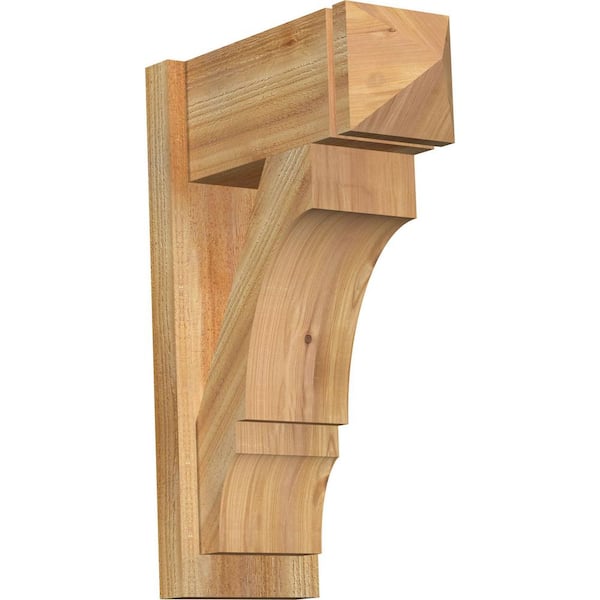 Ekena Millwork 8 in. x 26 in. x 18 in. Western Red Cedar Balboa Arts and Crafts Rough Sawn Outlooker