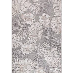Outdoor Rug, Taupe Leaves, 6-ft x 9-ft. main image 0