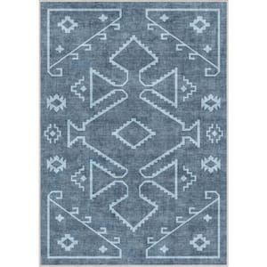 Blue 3 ft. 3 in. x 5 ft. Apollo Bottineau Distressed Southwestern Area Rug