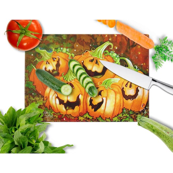 Caroline's Treasures Such a Glowing Personality Pumpkin Halloween Tempered Glass  Large Cutting Board PJC1071LCB - The Home Depot