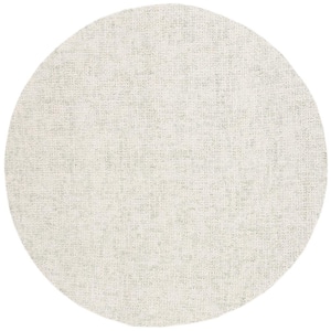 Abstract Light Sage/Ivory 6 ft. x 6 ft. Contemporary Marble Round Area Rug