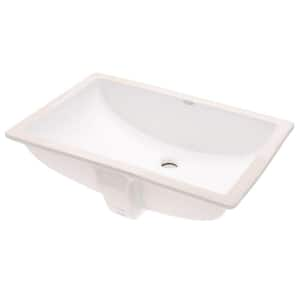 Studio Rectangular Undermount Bathroom Sink in White