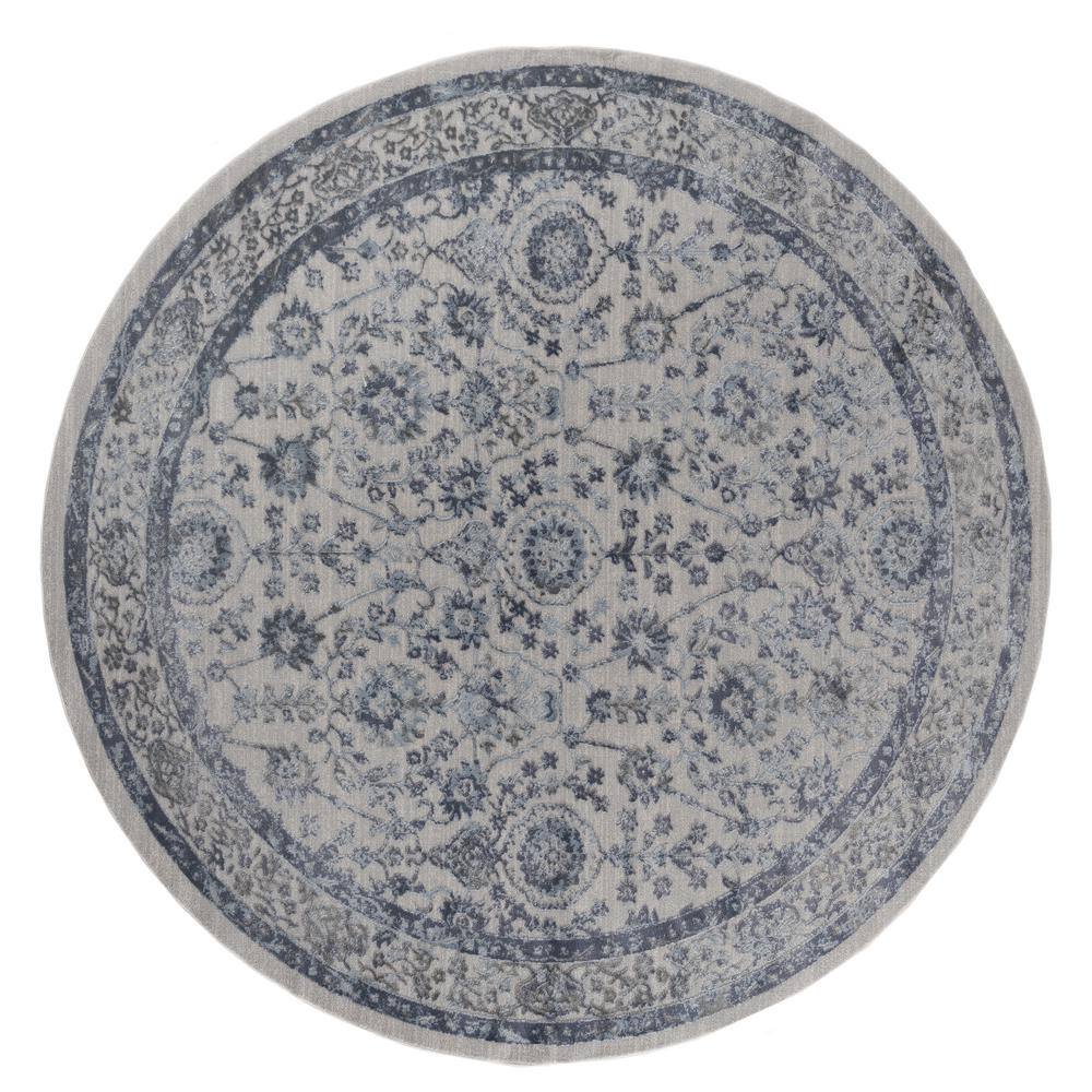 United Weavers Cascades Shasta Blue 7 ft. 10 in. x 7 ft. 10 in. Round