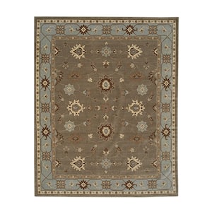 Ivory 8 ft. x 10 ft. Hand Crafted Wool Traditional Oushak Area Rug