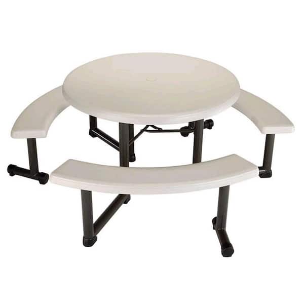 Lifetime 44 in. Round Picnic Table with 3 Benches