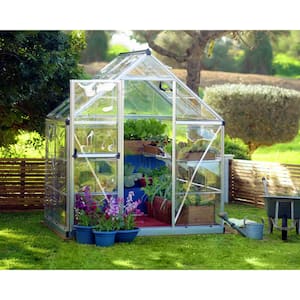 Harmony 6 ft. x 4 ft. Silver/Clear Polycarbonate DIY Greenhouse Kit