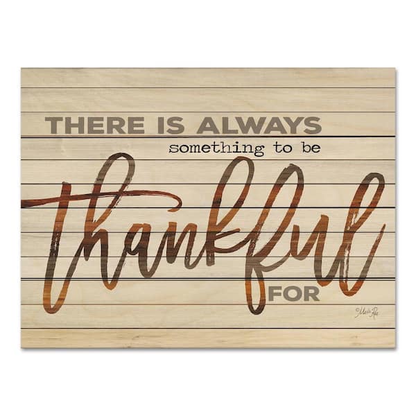 Unbranded Thankful Unframed Nature Wood Pallet Art Print 16 in. x 20 in.