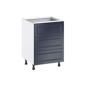 24 in. W x 24 in. D x 34.5 in. H Devon Painted Blue Shaker Assembled Base Kitchen Cabinet with Inner Drawer