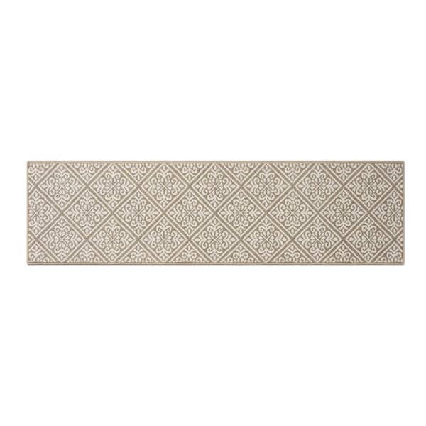 Laura Ashley Austell 2-Tone Berber/Ivory 2 ft. x 8 ft. Geometric Polypropylene Runner Rug