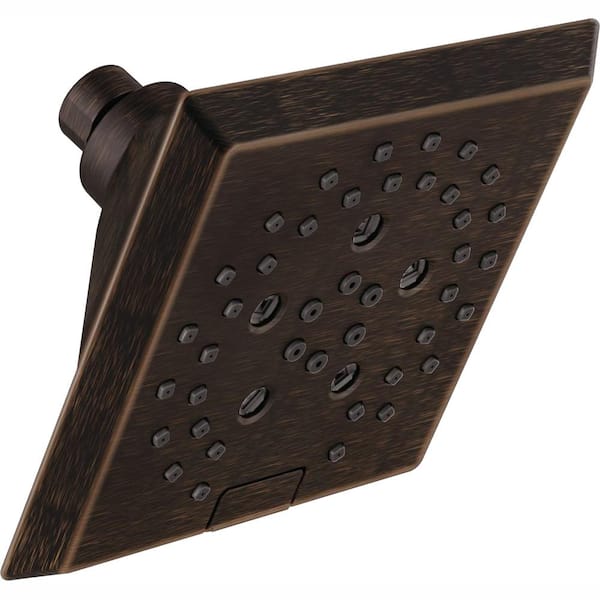 Delta Pivotal 5-Spray Patterns 1.75 GPM 5.81 in. Wall Mount Fixed Shower Head with H2Okinetic in Venetian Bronze