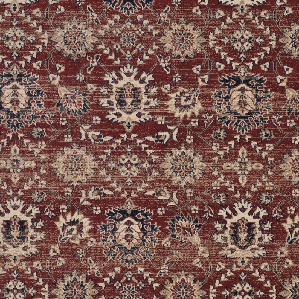 Handmade Ivory and Rust Rectangular 8' x 10' Synthetic Rug