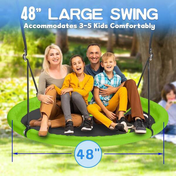MISOPILY 48in Saucer Tree Swing 1-Pack with Adjustable Straps for