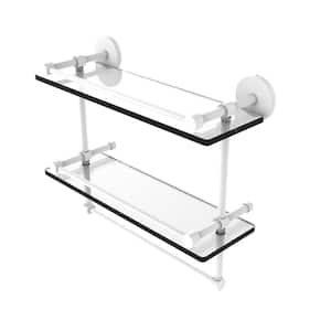 Allied Brass 22 in. L x 12 in. H x 5 in. W 2-Tier Clear Glass Bathroom Shelf  with Towel Bar in Oil Rubbed Bronze P1000-2TB/22-GAL-ORB - The Home Depot