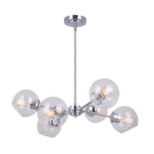 Cambry 6-Light Chrome Chandelier with Clear Glass Shades