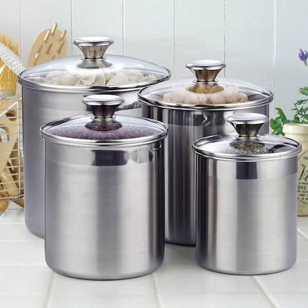 Cooks Standard 02553 4-Piece Stainless Steel Canister Set 02553