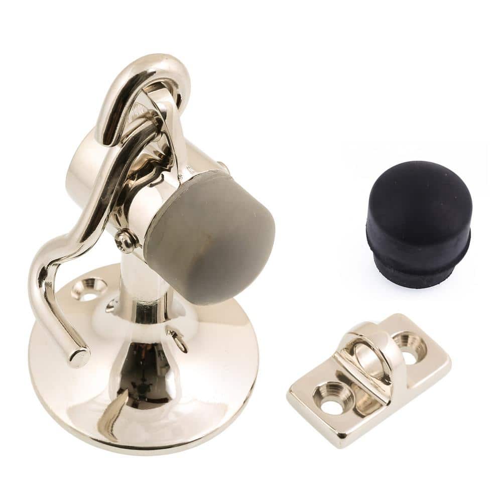 Bright Nickel Solid Brass Cannon Floor Door Stop with Hook and Holder price history on PriceWatchPro