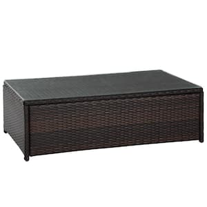 Palm Harbor 44 in. Brown Large Rectangle Glass Coffee Table