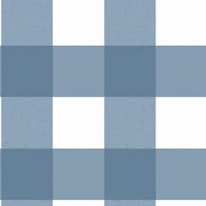 Amos Blue Gingham Strippable Roll (Covers 56.4 sq. ft.)
