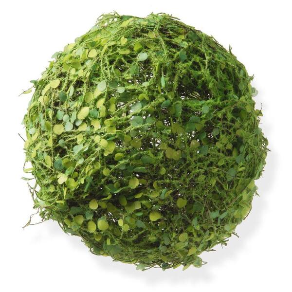 National Tree Company 8 in. Ball with Moss and Mini Leaves